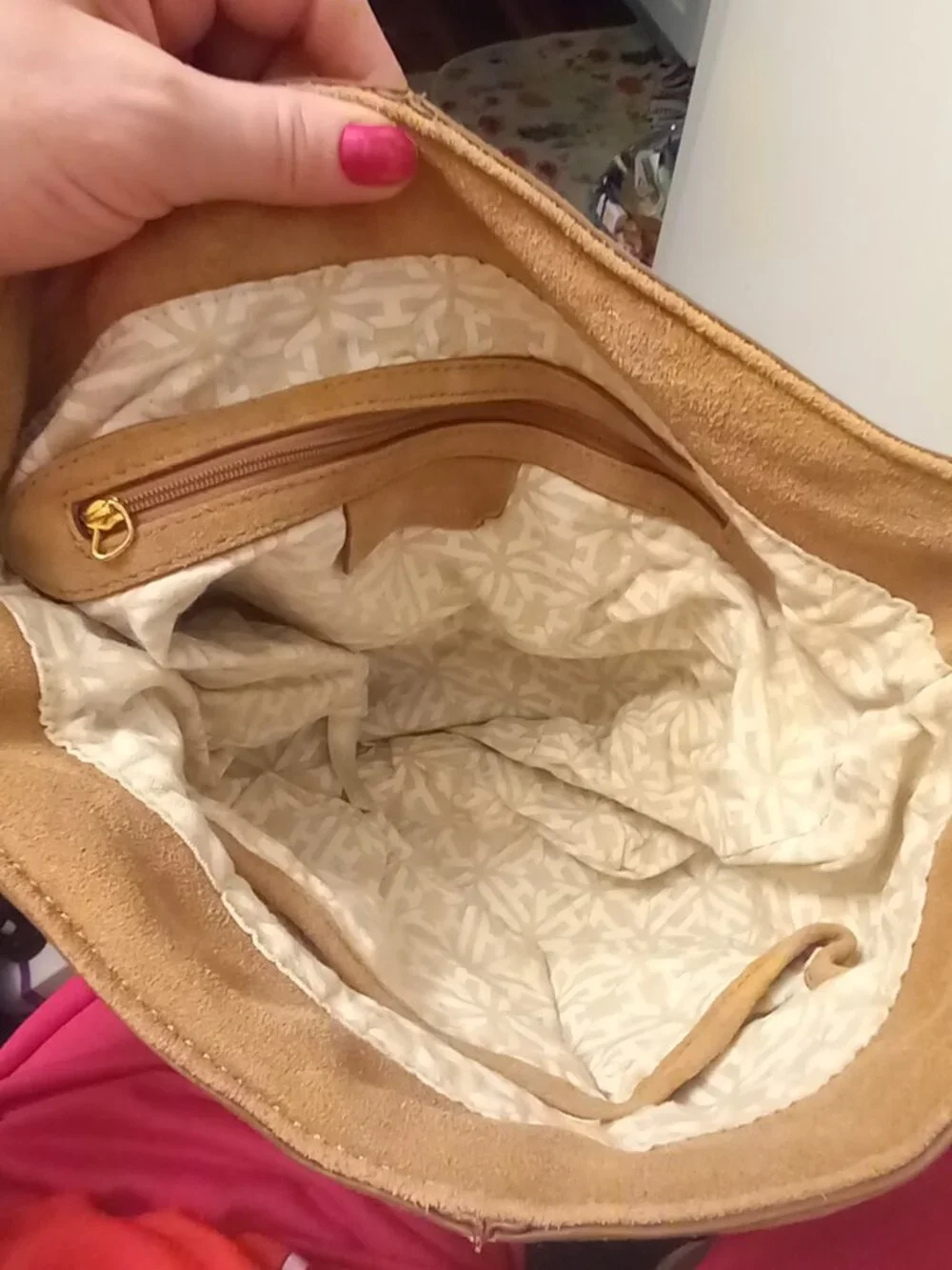 India Hicks Genuine Suede Hobo Bag